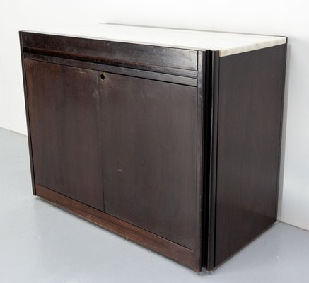 Wood and Marble Cabinet or Commode Removable into Dining Table, France, 1980s-RIU-1444158