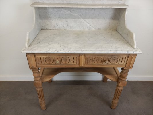 Wood and Marble Dressing Table-TUK-2020097