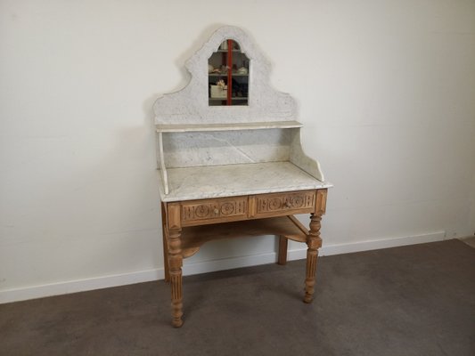 Wood and Marble Dressing Table-TUK-2020097