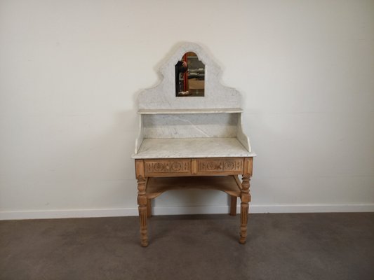 Wood and Marble Dressing Table-TUK-2020097