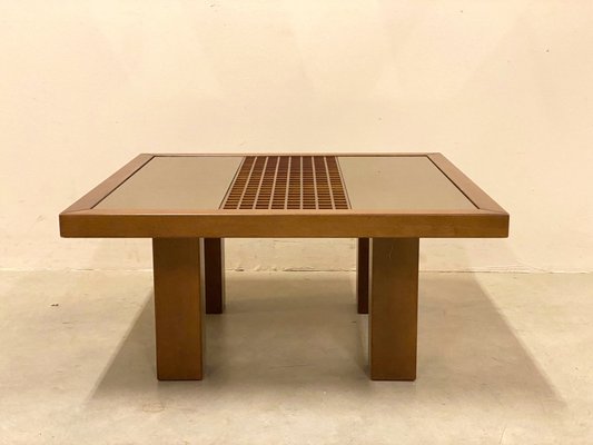 Wood and Mirror Coffee Table, 1980s-NPC-1180547