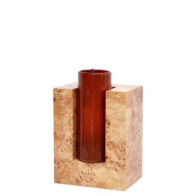 Wood and Murano Glass Vase Y from 27 Woods for Chinese Artificial Flowers by Ettore Sottsass-WM-1318350