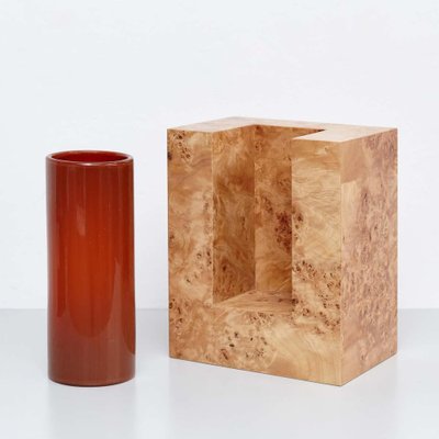 Wood and Murano Glass Vase Y from 27 Woods for Chinese Artificial Flowers by Ettore Sottsass-WM-1318350