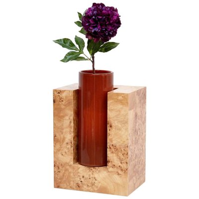 Wood and Murano Glass Vase Y from 27 Woods for Chinese Artificial Flowers by Ettore Sottsass-WM-1318350