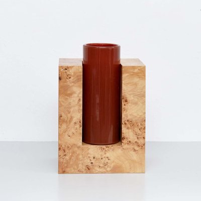 Wood and Murano Glass Vase Y from 27 Woods for Chinese Artificial Flowers by Ettore Sottsass-WM-1318350