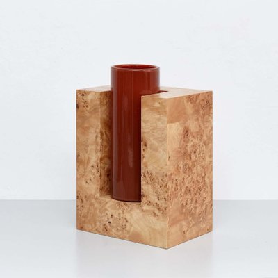 Wood and Murano Glass Vase Y from 27 Woods for Chinese Artificial Flowers by Ettore Sottsass-WM-1318350