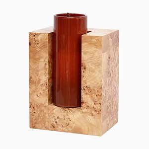 Wood and Murano Glass Vase Y from 27 Woods for Chinese Artificial Flowers by Ettore Sottsass-WM-1318350