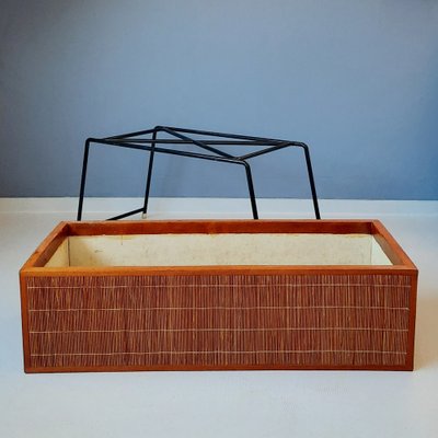 Wood and Rattan Planter, 1960s-SJU-1816598