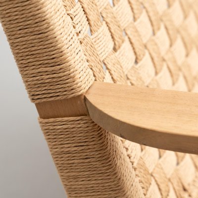 Wood and Rope Easy Armchair After Clara Porset-WM-1192917