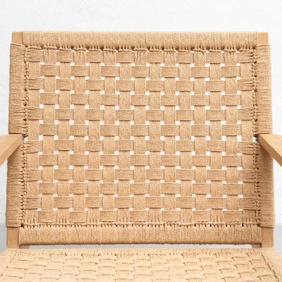 Wood and Rope Easy Armchair After Clara Porset-WM-1192917