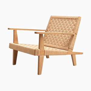 Wood and Rope Easy Armchair After Clara Porset-WM-1192917