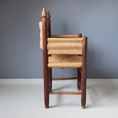 Wood and Rush Armchair, 1960s-SJU-1735519