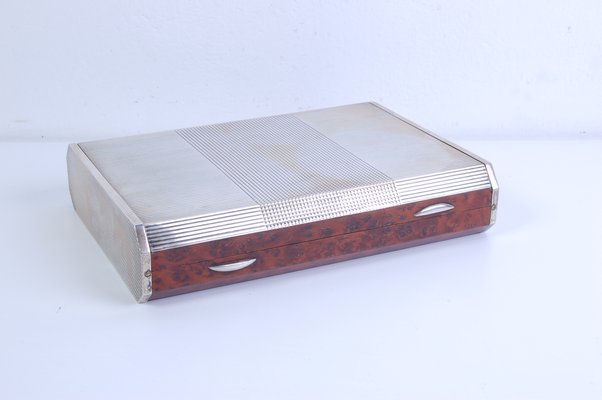 Wood and Silver Box from Janetti Florence, 1950s-XSG-1433705