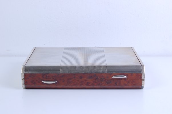 Wood and Silver Box from Janetti Florence, 1950s-XSG-1433705