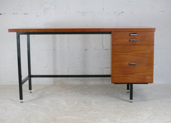 Wood and Steel Desk, France, 1960-MAO-1107602