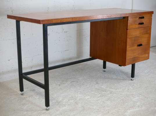 Wood and Steel Desk, France, 1960-MAO-1107602