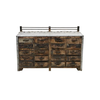 Wood and Zinc Tea Counter With 20 Drawers-NQ-1111324