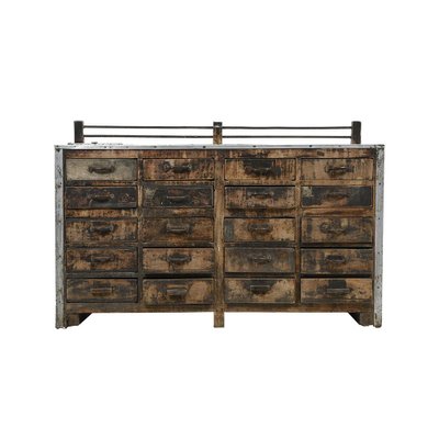 Wood and Zinc Tea Counter With 20 Drawers-NQ-1111324