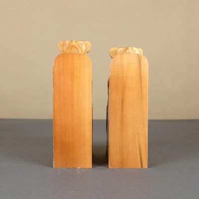 Wood Bear Bookends from VEB Kunstgewerbliche Holzarbeiten Klings, 1950s, Set of 2-YGX-746565