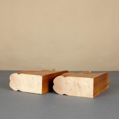 Wood Bear Bookends from VEB Kunstgewerbliche Holzarbeiten Klings, 1950s, Set of 2-YGX-746565