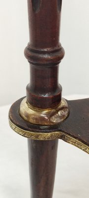 Wood, Brass and Marble Side Table, France, 1940s-RGF-1168119