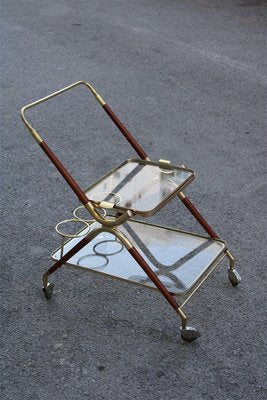 Wood & Brass Trolley, 1950s-EH-753759