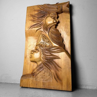 Wood-Carved Ainu Wall Decoration, Japan, 1970s-DWL-1787469