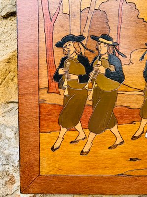 Wood-Carved Folk Art Panels, 1920s, Set of 2-OJT-1426249