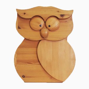 Wood Carving Owl, 1980s-KNM-903528