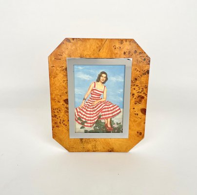 Wood Chrome & Glass Picture Frame by Felice Antonio Botta, Italy, 1970s-LYQ-1171338