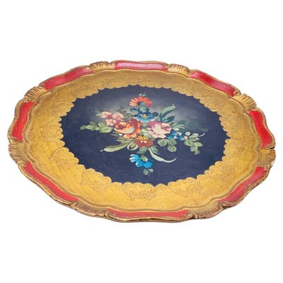 Wood Florentine Tray, Italy, 1960s-UR-1362383