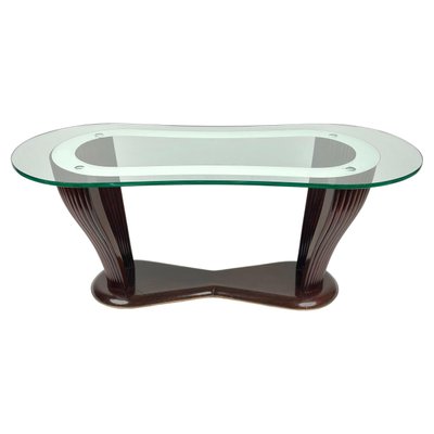 Wood & Glass Coffee Table by Victorian Dassi for Santambrogio & De Berti, Italy, 1950s-LYQ-1171340