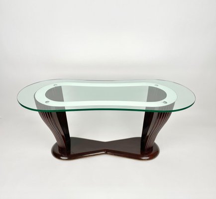 Wood & Glass Coffee Table by Victorian Dassi for Santambrogio & De Berti, Italy, 1950s-LYQ-1171340