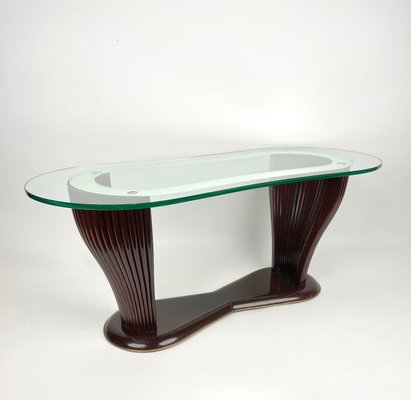 Wood & Glass Coffee Table by Victorian Dassi for Santambrogio & De Berti, Italy, 1950s-LYQ-1171340