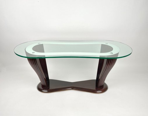 Wood & Glass Coffee Table by Victorian Dassi for Santambrogio & De Berti, Italy, 1950s-LYQ-1171340