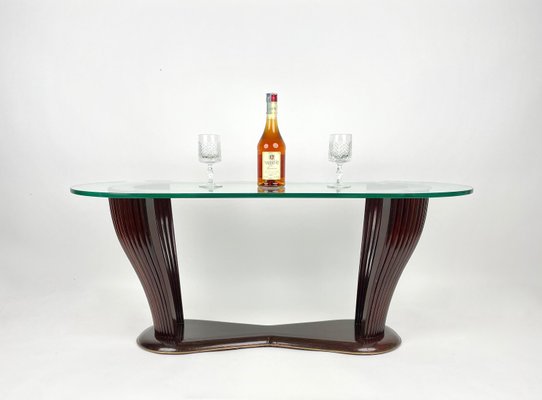 Wood & Glass Coffee Table by Victorian Dassi for Santambrogio & De Berti, Italy, 1950s-LYQ-1171340