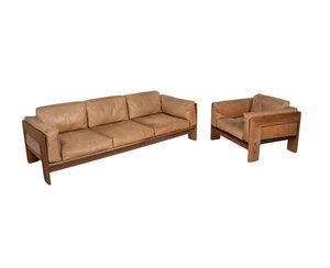 Wood & Leather Bastiano Seating Set by Tobia Scarpa for Gavina, Italy, 1960s, Set of 2-FGA-2018206