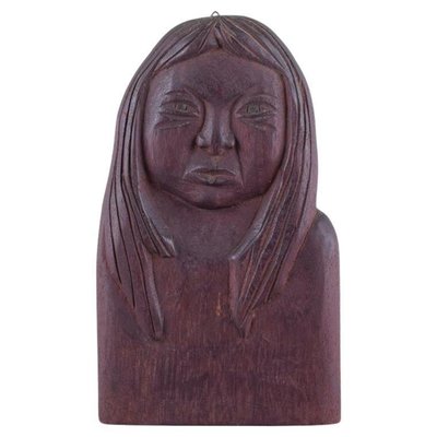 Wood Relief of Greenlandic Woman from Greenlandica, 1960s-AR-2034091