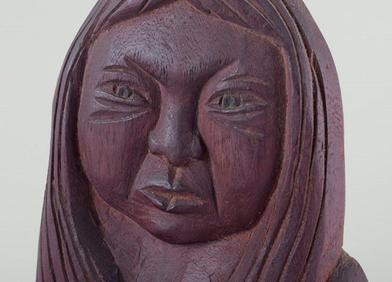 Wood Relief of Greenlandic Woman from Greenlandica, 1960s-AR-2034091