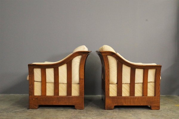 Wood Sofa & Armchairs from Mobil Girgi, 1970s, Set of 3-KNM-1283431