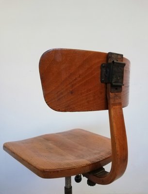 Wood Stool by Albert Stoll for Giroflex, 1960s-UIW-1154855