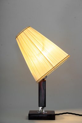 Wood Table Lamp with Fabric Shade, 1950s-SPD-1438346