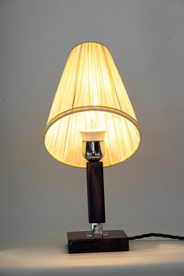 Wood Table Lamp with Fabric Shade, 1950s-SPD-1438346