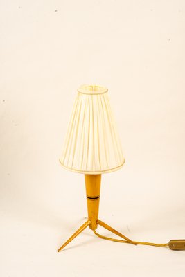 Wood Table Lamp with Fabric Shade, 1950s-SPD-1415066