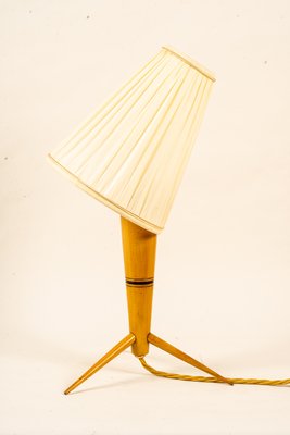 Wood Table Lamp with Fabric Shade, 1950s-SPD-1415066