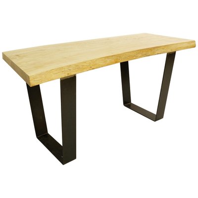 Wood Top Dining Table with Metal Legs-FGA-922682