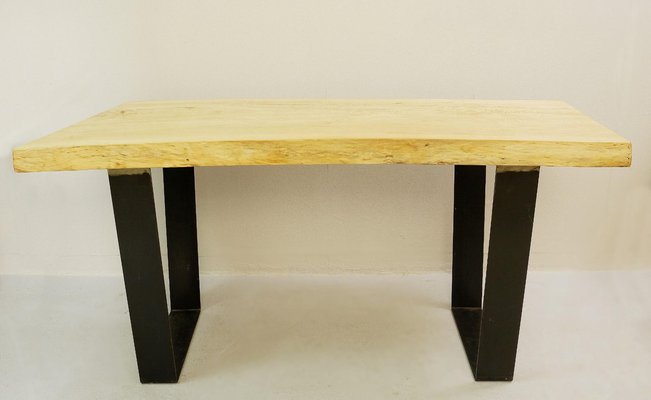 Wood Top Dining Table with Metal Legs-FGA-922682