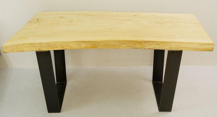 Wood Top Dining Table with Metal Legs-FGA-922682