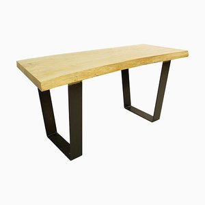 Wood Top Dining Table with Metal Legs-FGA-922682