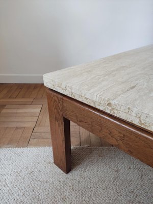 Wood & Travertine Coffee Table-ILR-2021334